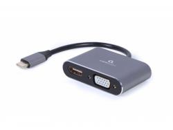 CableXpert  USB Typ-C auf HDMI + VGA Display-Adapter - A-USB3C-HDMIVGA-01