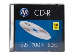 HP-CD-R-80Min-700MB-52x-Slimcase-10-Disc-Silver-Surface-CRE0