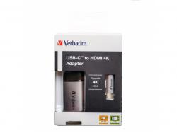 Verbatim-USB-C-Hub-1x-HDMI-4K-Slimline-inkl-USB-C-Kabel-Bl