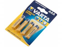 Varta Bateria Alkaline, Micro, AAA, LR03, 1.5V - Longlife (4-Pack)