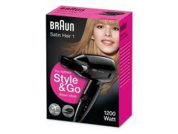 Braun Satin Hair 1 Dryer Style & Go Black BRHD130E