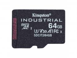 Kingston Industrial 64GB microSDXC  C10 A1 pSLC Single Card SDCIT2/64GBSP