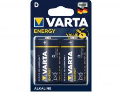 Varta Battery Alkaline, Mono, D, LR20, 1.5V - Energy, Blister (2-Pack)