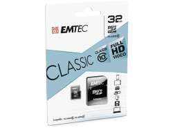 MicroSDHC 32GB EMTEC +Adapter CL10 CLASSIC Blister