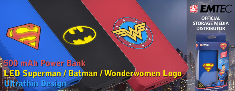Emtec Powerbank Superman Batman Wonderwoman